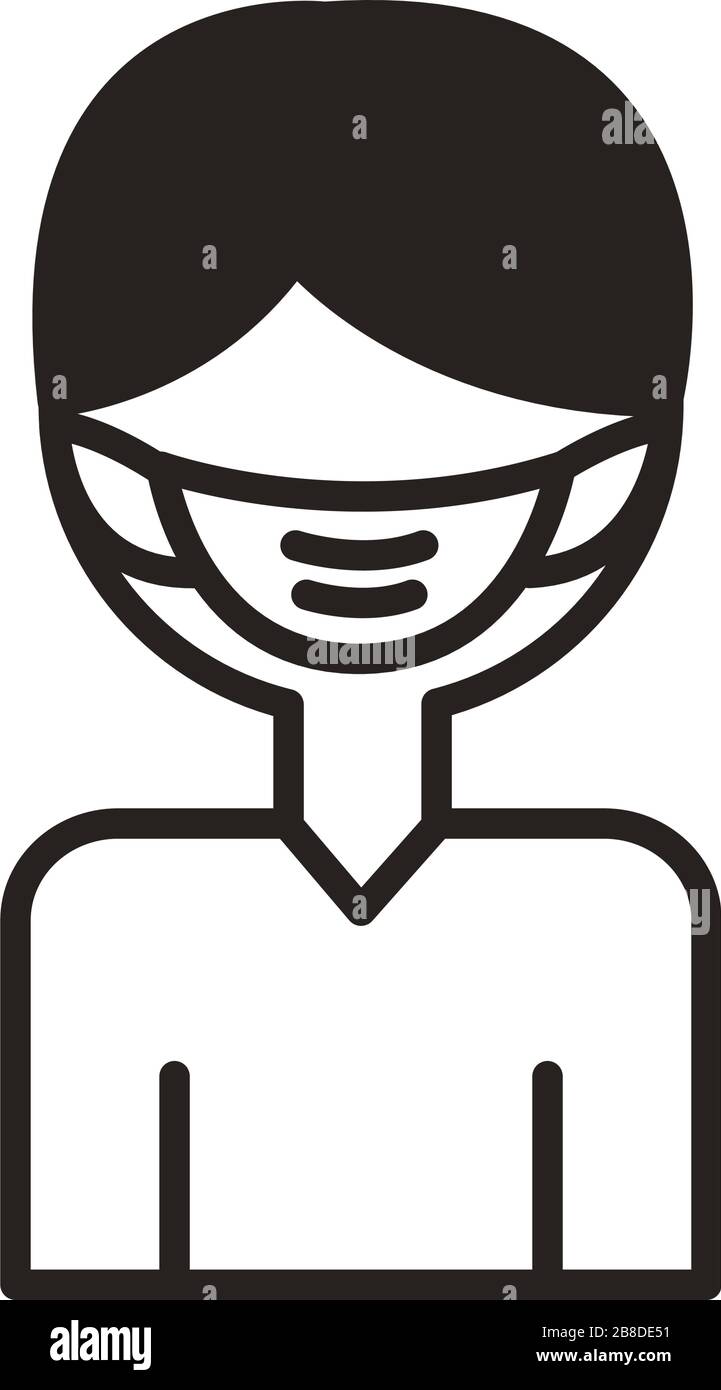 man using face mask accessory line style Stock Vector Image & Art - Alamy