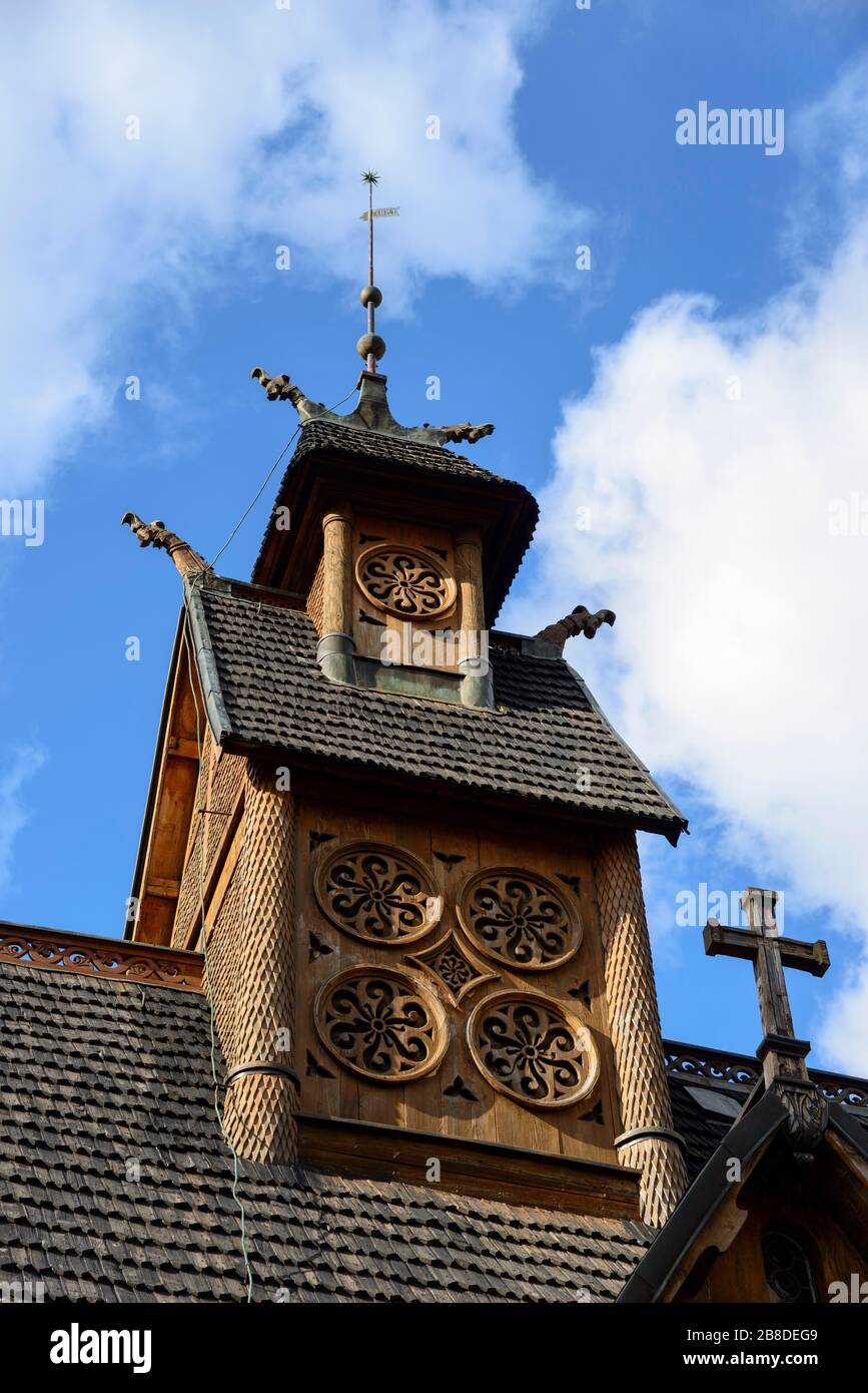 Wang Stave Church, Karpacz, Lower Silesia, Giant Mountains, Poland Stock Photo