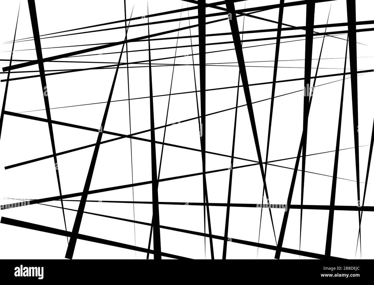 Abstract geometric art with random, chaotic lines. Straight crossing ...