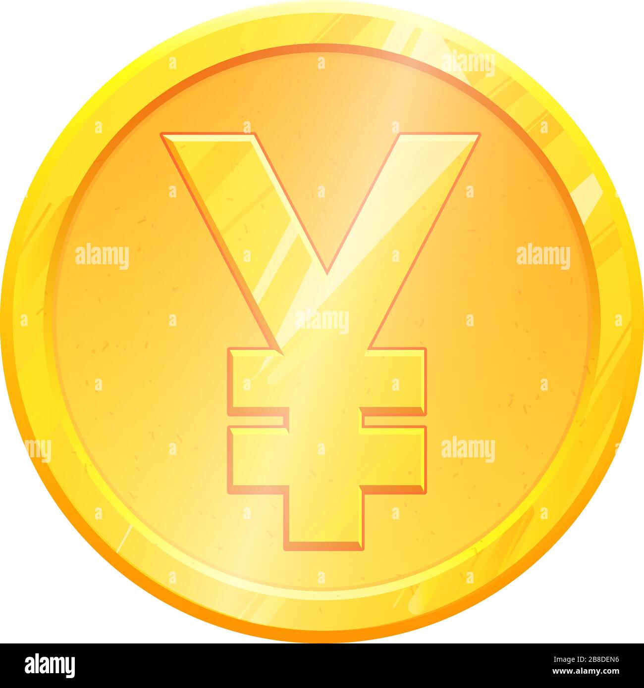 JPY Golden Yen coin symbol on white background. Finance investment concept. Exchange Japan currency Money banking illustration. Business income earnings. Financial sign stock vector. Stock Vector