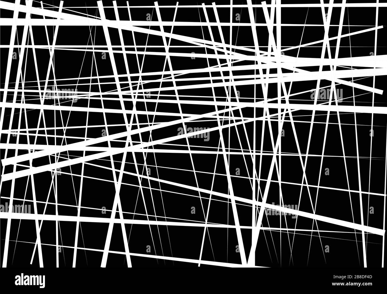 Abstract geometric art with random, chaotic lines. Straight crossing ...