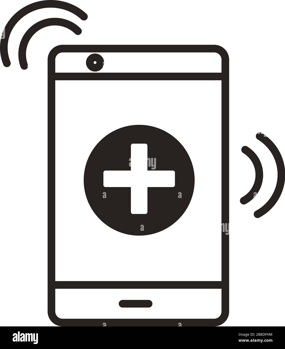 smartphone with medical app line style Stock Vector Image & Art - Alamy