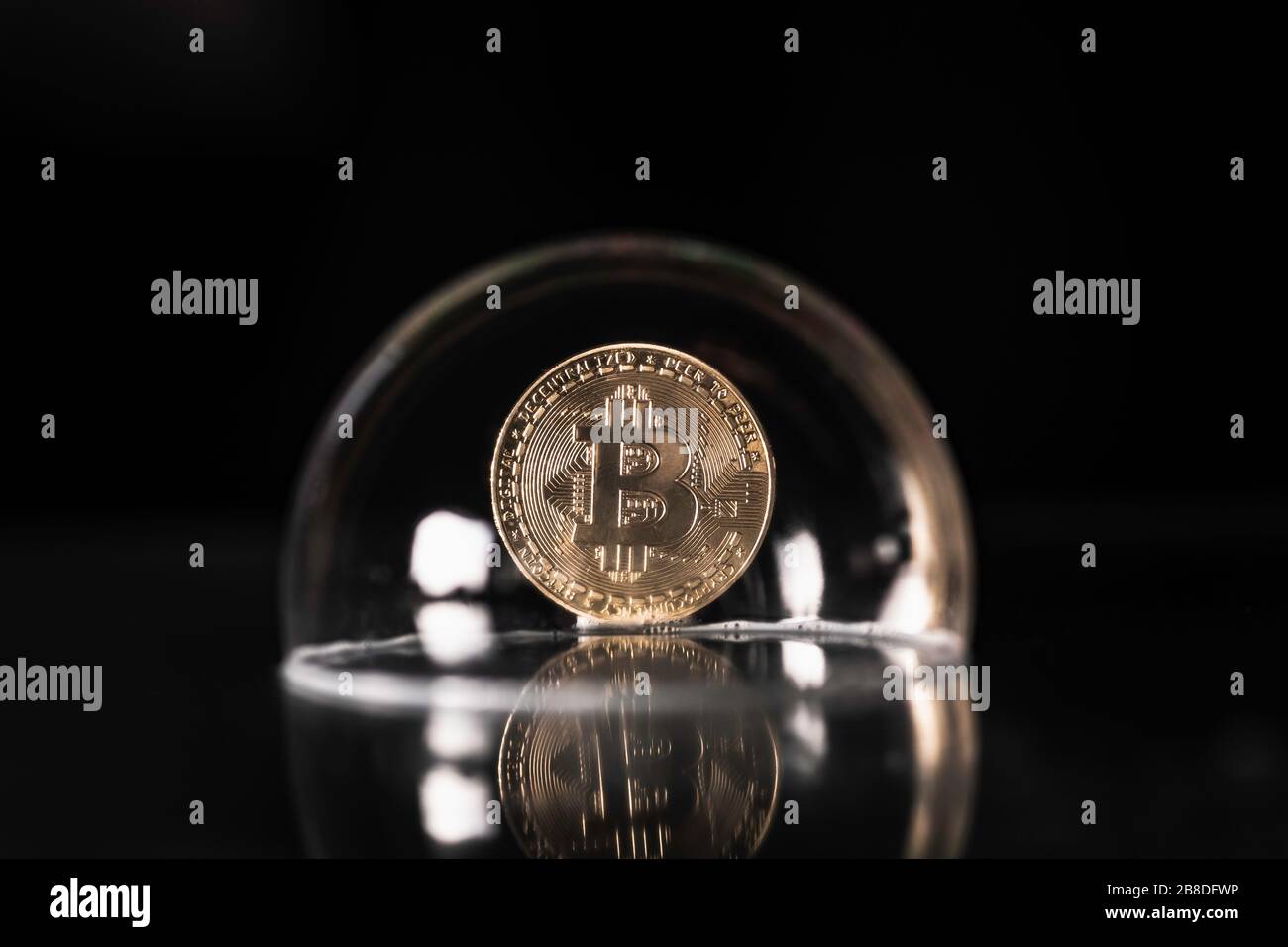 Bitcoin Under Soap Bubble Not A Stable Currency Stock Photo Alamy