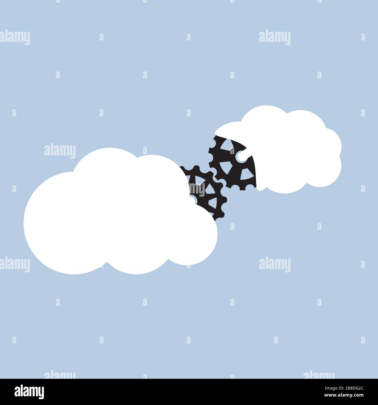 Cloud integration  of different  systems  - virtual architecture Stock Vector