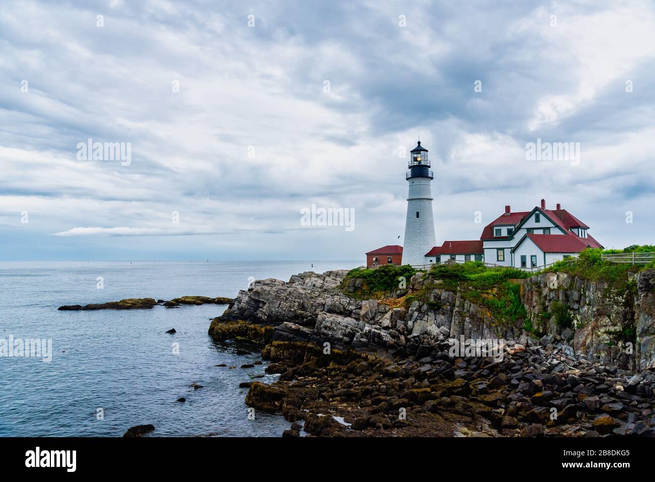 Amazing view of Portland Head Lighthouse Portland Maine USA Stock Photo