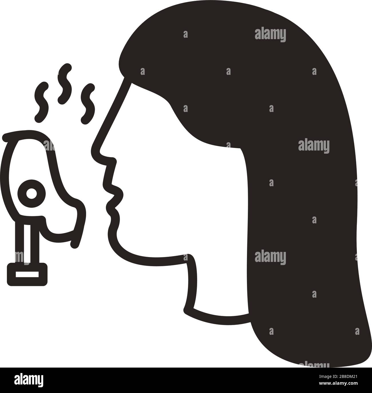 profile using face oxygen mask line style icon Stock Vector