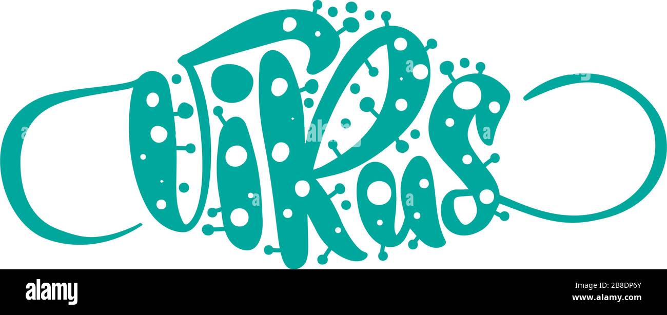 Virology Lettering Virus lettering vector text in form of face mask. Surgical procedure ...