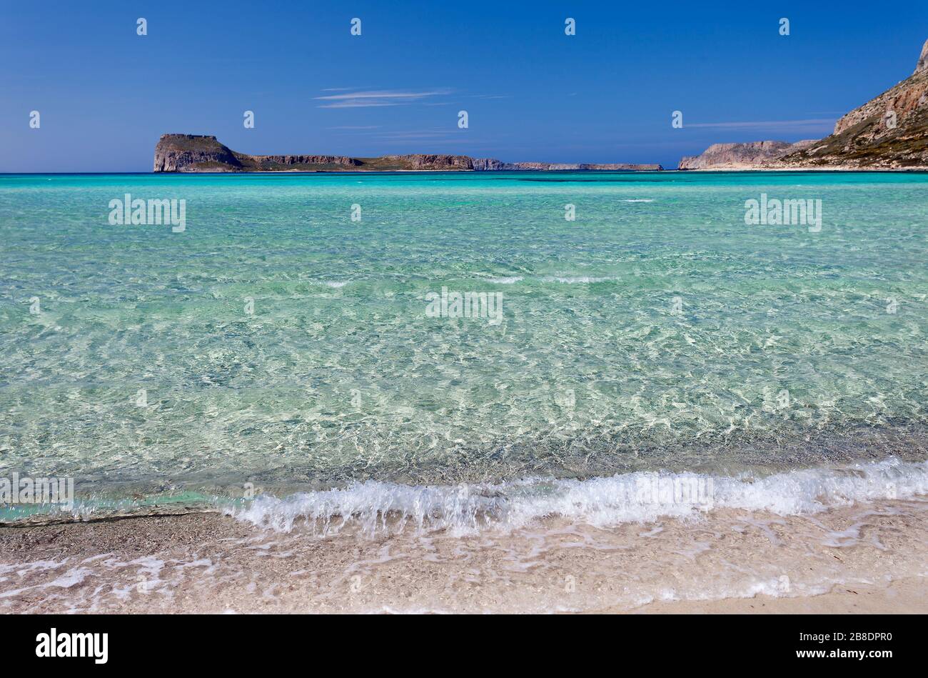 Beach and Bay of Balos, Gramvousa Peninsula, Crete, Greece Stock Photo