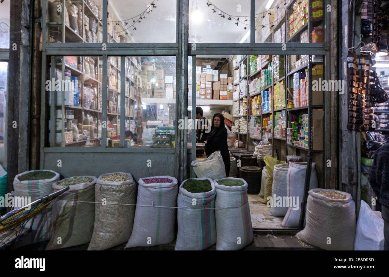 Food shop in Bazaar, Tehran, Iran Stock Photo