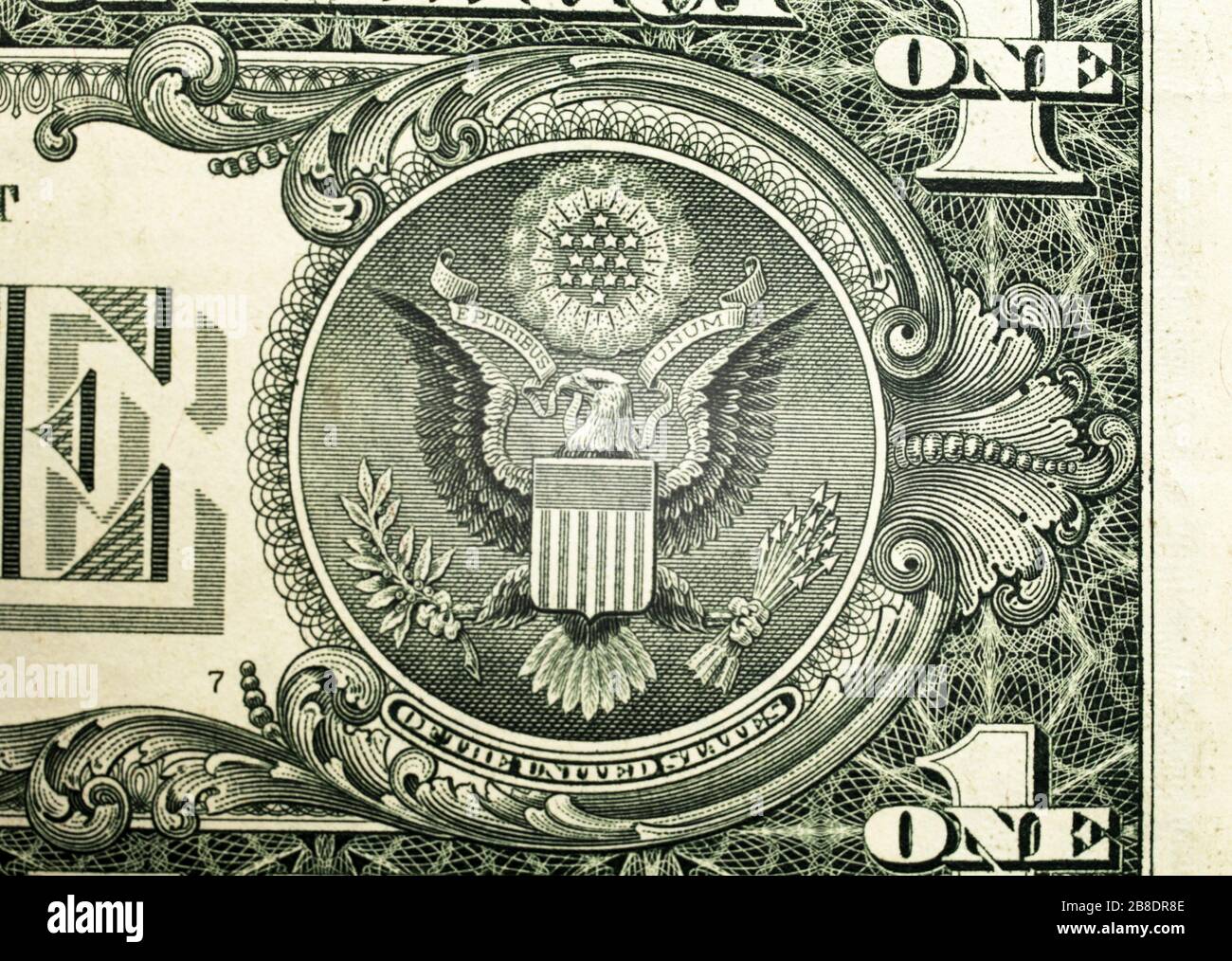 Eagle On One Dollar Bill Background Macro Stock Photo Alamy