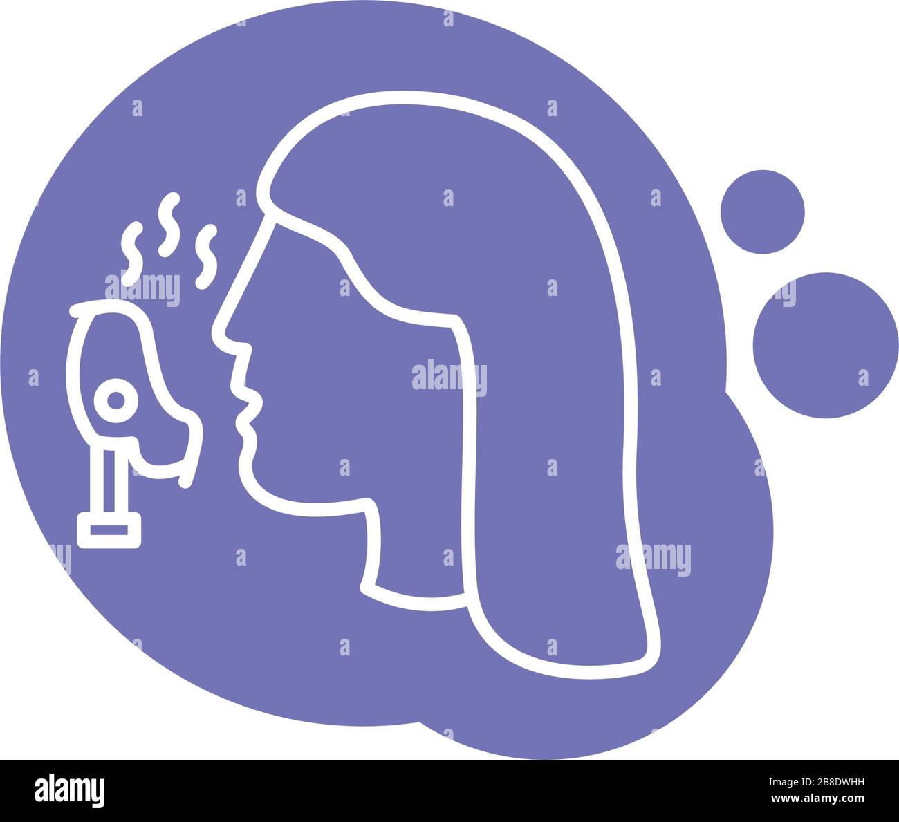 profile using face oxygen mask block style icon Stock Vector