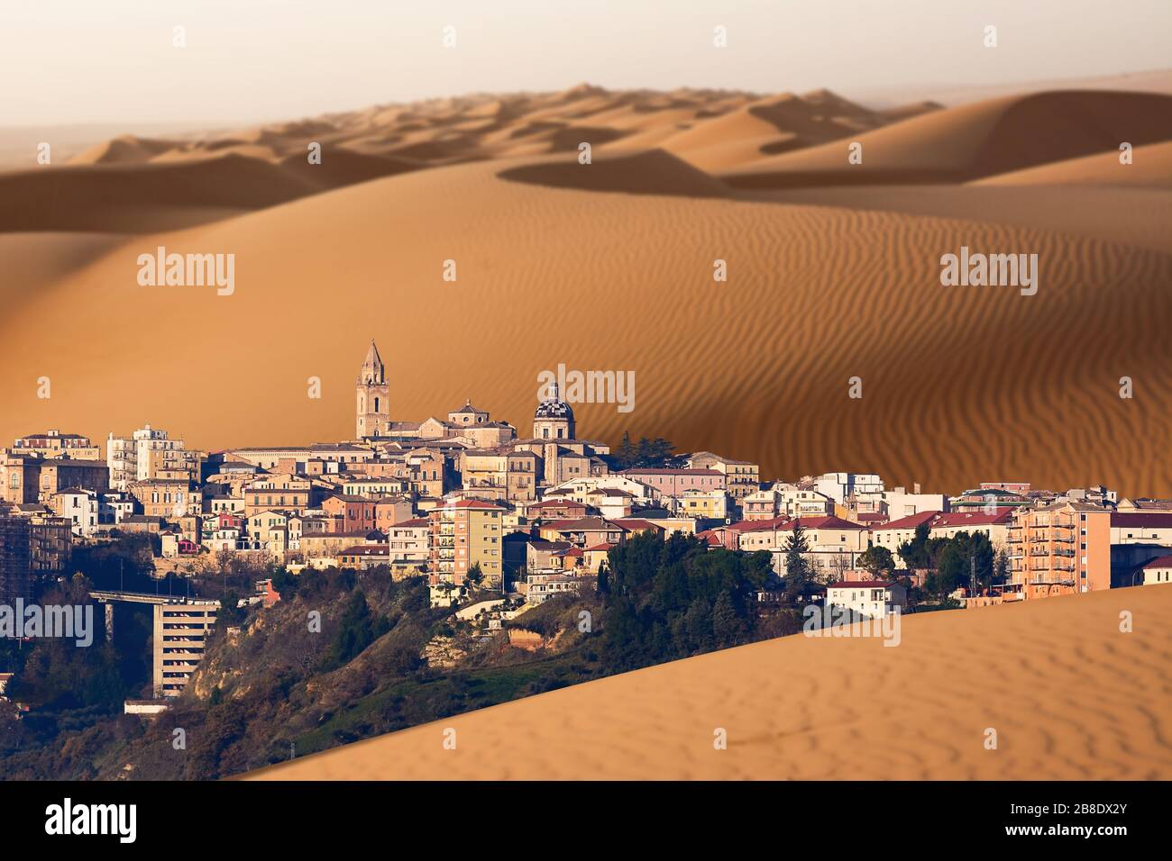 Climate change: desertification goes all the way to European cities Stock Photo