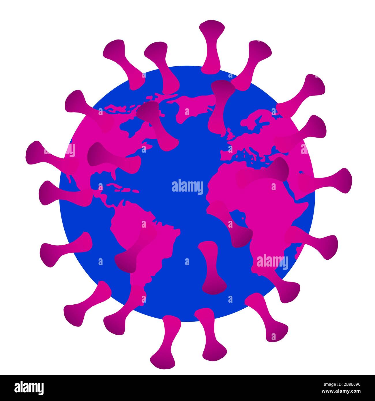 Covid-19 - Corona Virus überfällt die ganze Erde Stock Photo