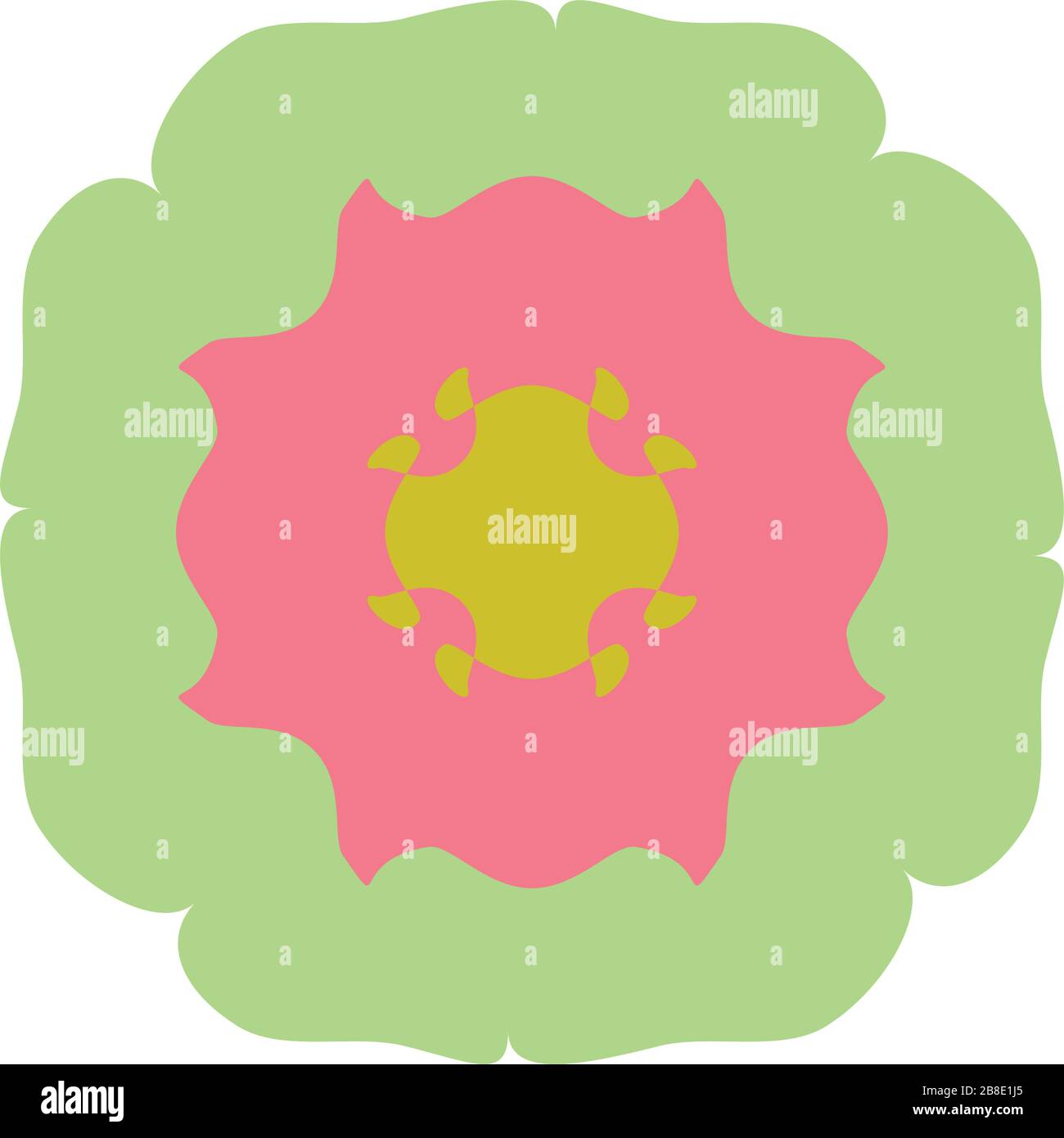 Geometric mandala / ornament / decoration symbol, icon. Splotch, blob shape. simple, basic circular, concentric abstract design element. Lotus, floral Stock Vector