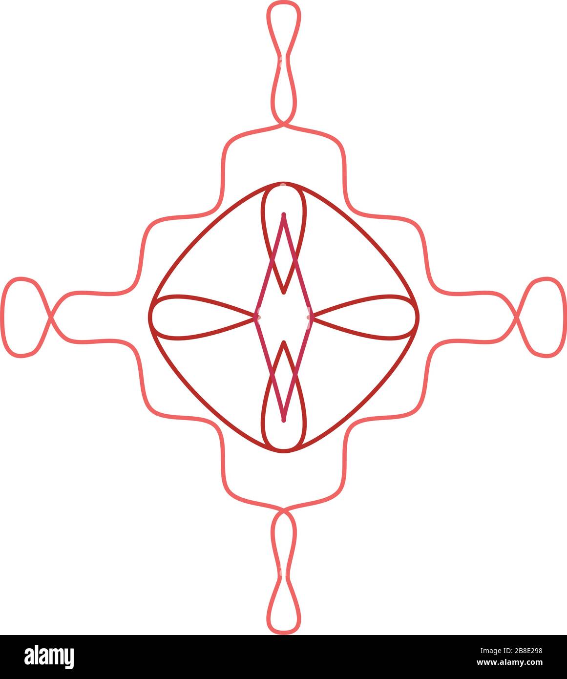 Geometric mandala / ornament / decoration symbol, icon. Simple, basic circular, concentric abstract design element. Lotus, floral motif (Colorful, mul Stock Vector