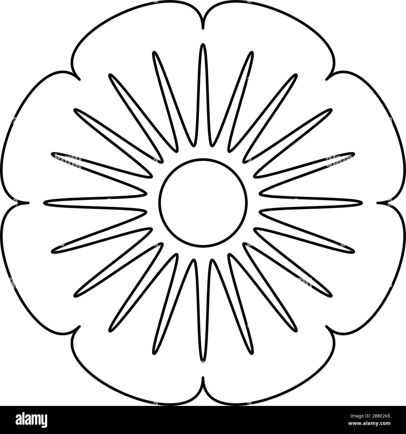 Geometric mandala / ornament / decoration symbol, icon. Simple, basic  circular and concentric abstract design element. Lotus, floral motif  (Lined, out Stock Vector Image & Art - Alamy