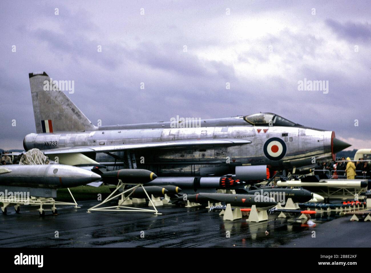 An ENGLISH ELECTRIC LIGHTNING F2A  at Farnborough Air Show in 1970 Stock Photo