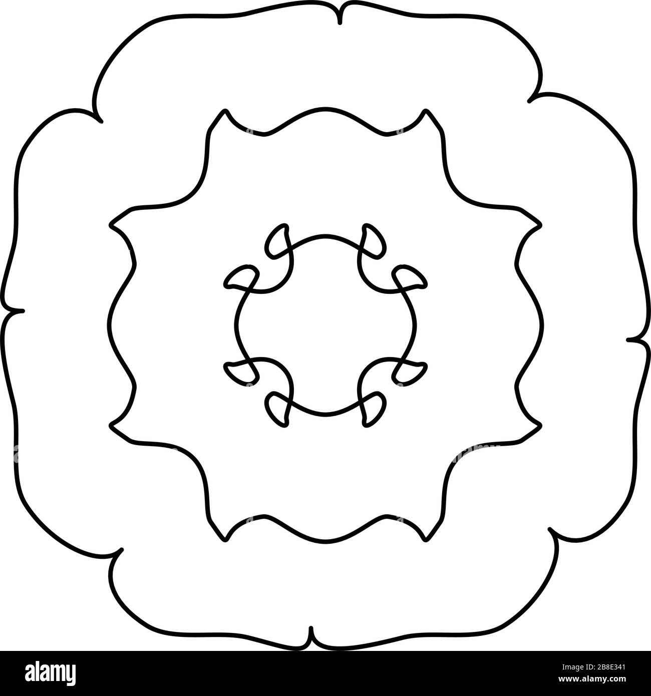 Geometric mandala / ornament / decoration symbol, icon. Simple, basic  circular and concentric abstract design element. Lotus, floral motif  (Lined, out Stock Vector Image & Art - Alamy