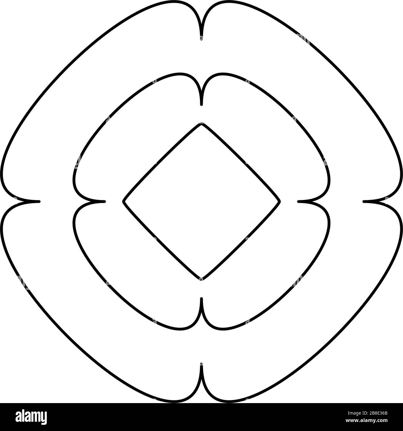 Geometric mandala / ornament / decoration symbol, icon. Simple, basic  circular and concentric abstract design element. Lotus, floral motif  (Lined, out Stock Vector Image & Art - Alamy