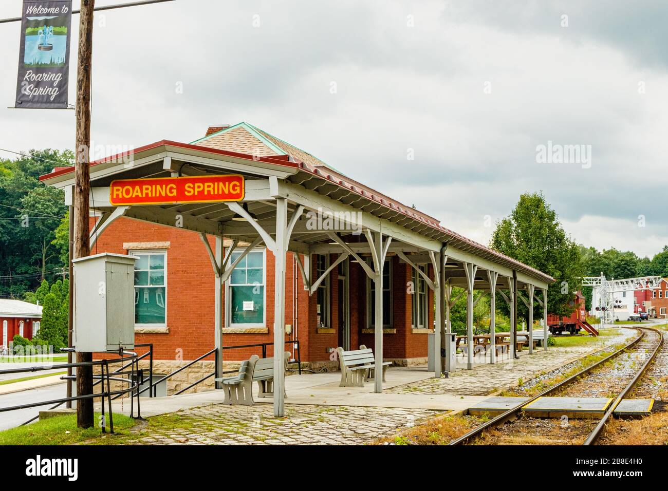 Roaring Spring Railroad Station and Historical Society, 500 Main Street, Roaring Spring, PA Stock Photo