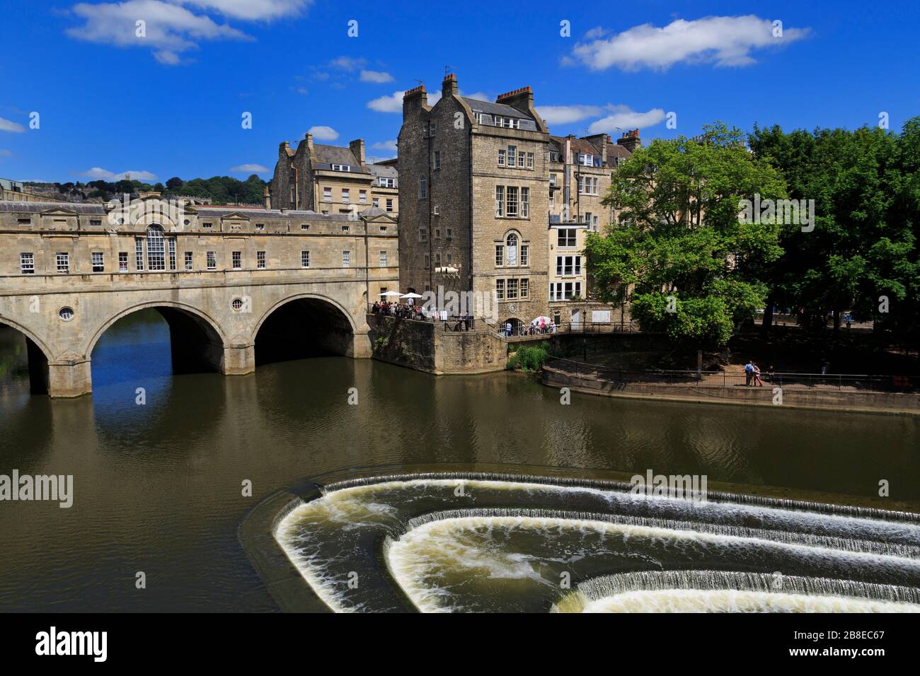 Pulteney Bridge, River Avon, Bath, Somerset, England, United Kingdom Stock Photo