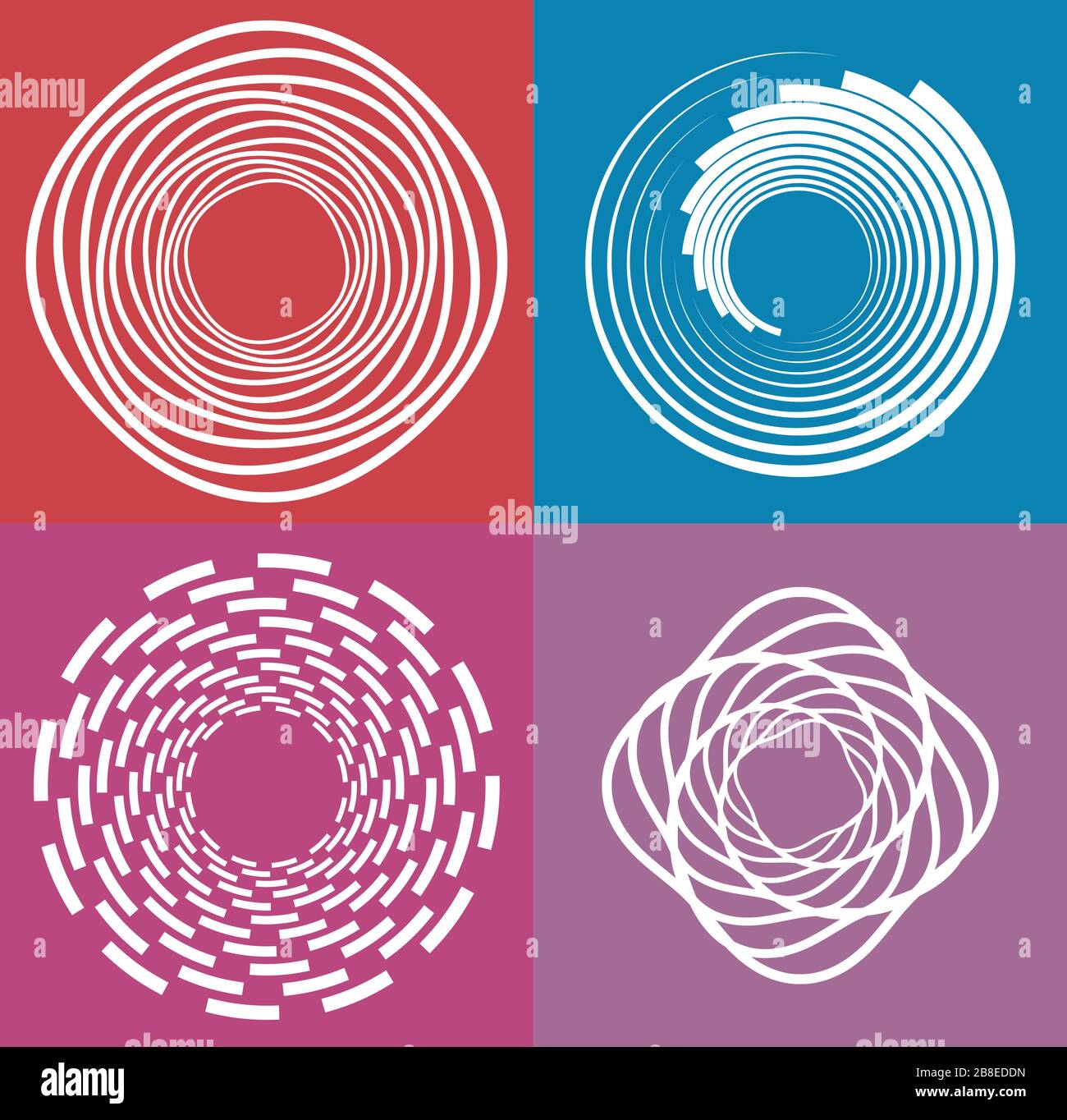 set of white helical, spiraling, curl and curly shapes. spiral, twirl