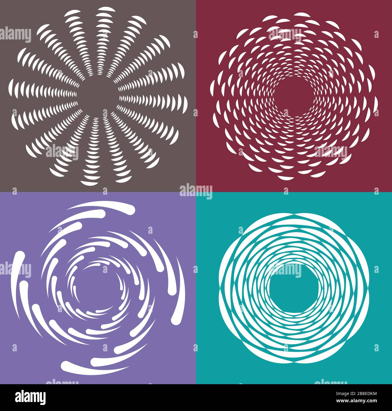 set of white helical, spiraling, curl and curly shapes. spiral, twirl