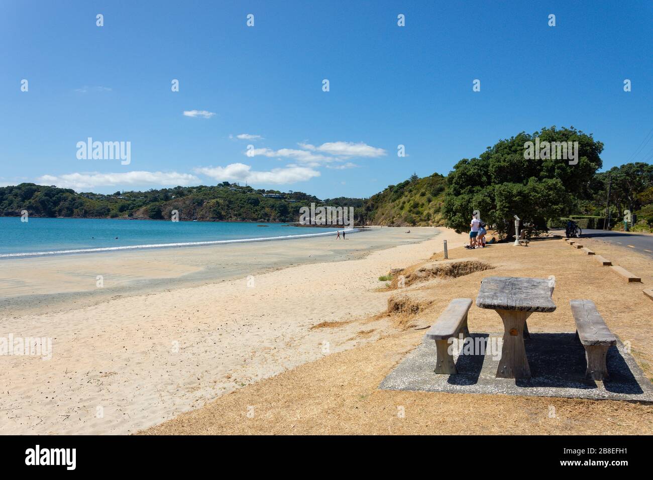 Oneroa Beach, Oneroa,  Waiheke Island, Hauraki Gulf, Auckland, New Zealand Stock Photo
