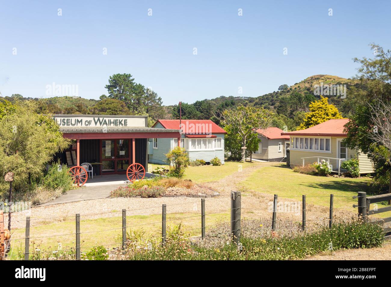 Waiheke Museum and Historical Village, Onetangi Road, Waiheke Island, Hauraki Gulf, Auckland, New Zealand Stock Photo