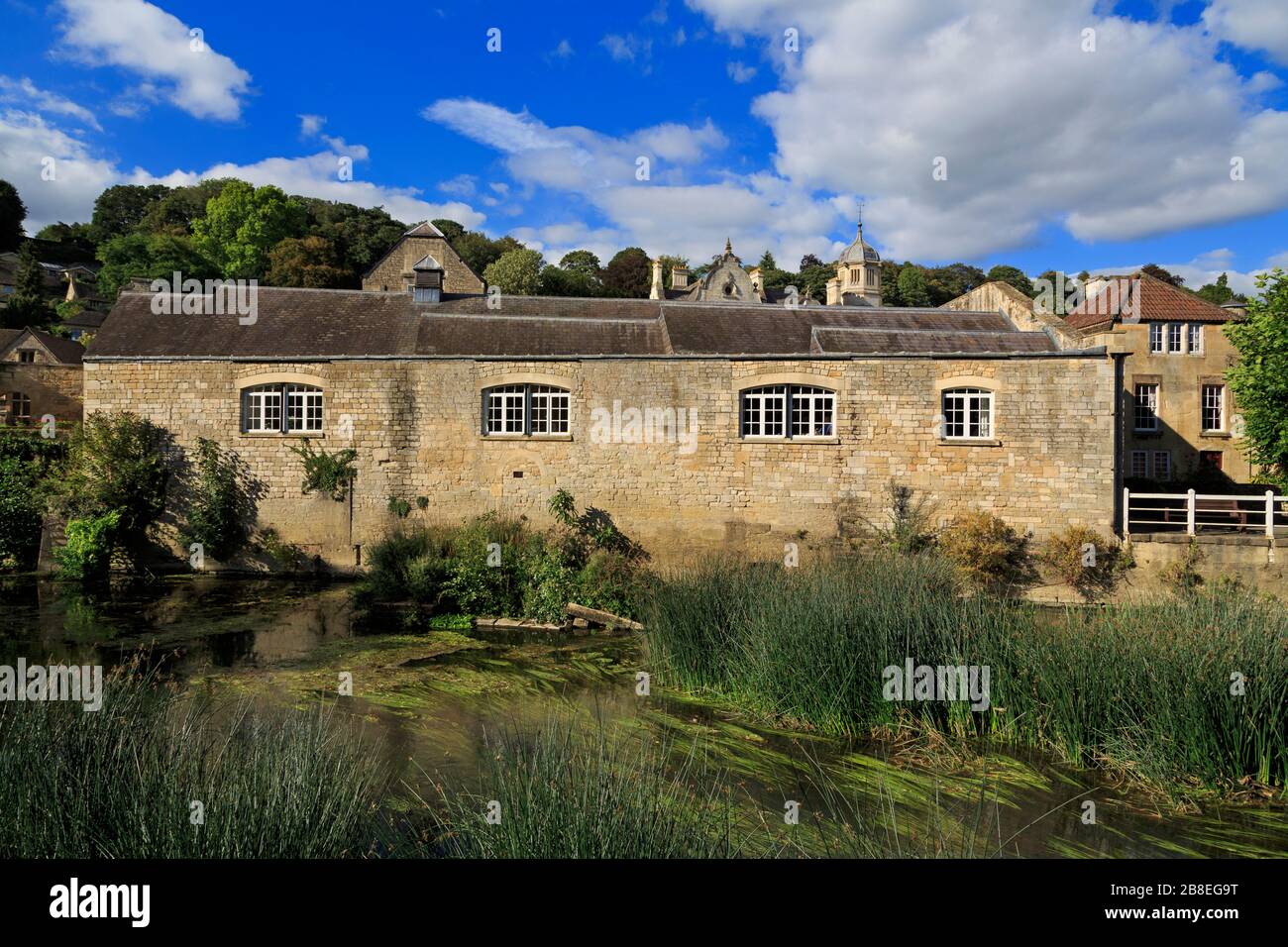 Buildings on the River Avon, Bradford on Avon, Wiltshire, England