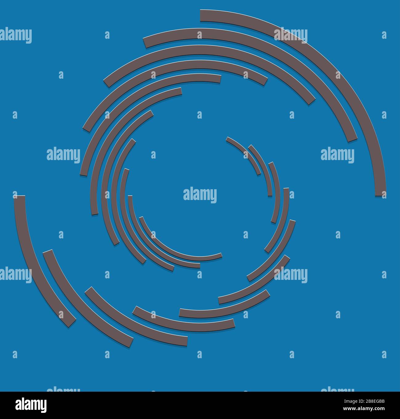 duotone curly, coil, gyration volute shape. twine vortex rotating in ...