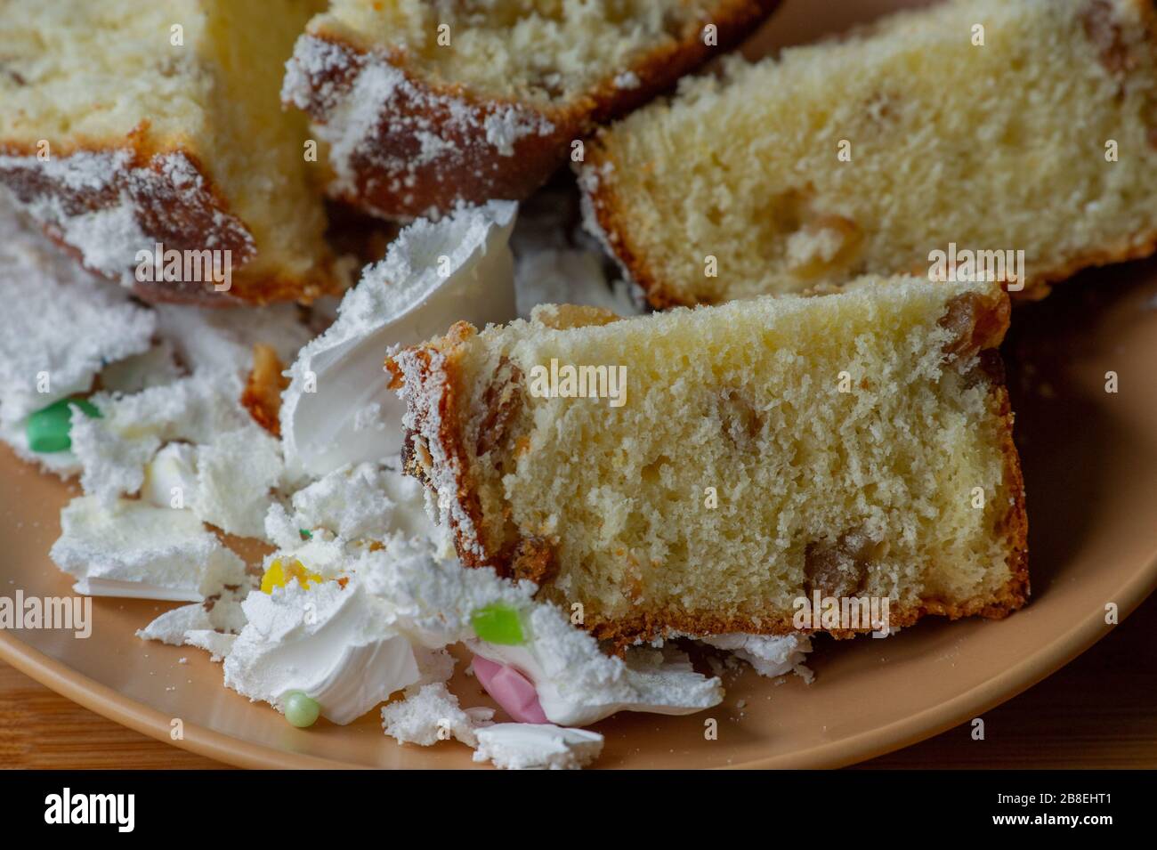 Easter cupcake on a plate. Easter, cupcake, holiday. Plate with easter cupcake. Easter is coming Stock Photo