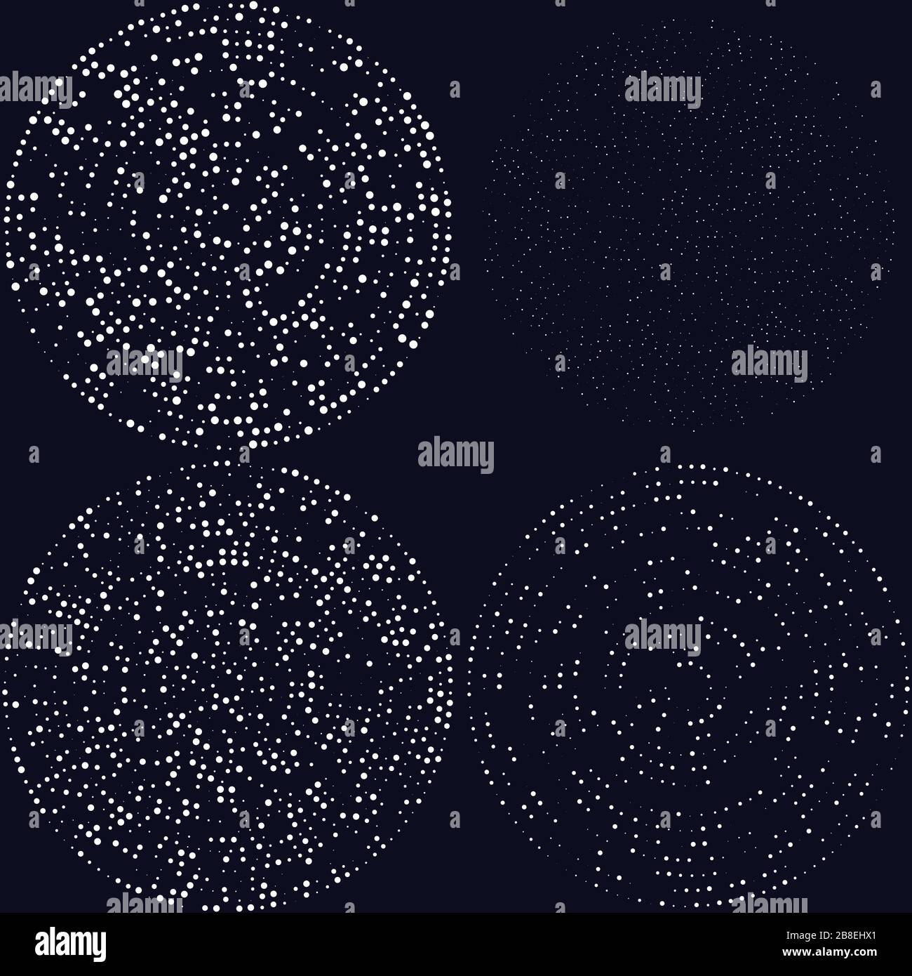 Random dots, circles abstract. Speckles, dotted radial, radiating ...