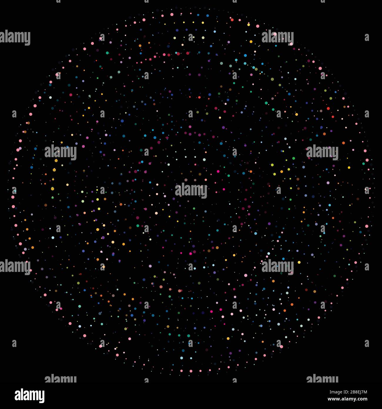 Random dots, circles abstract. Speckles, dotted radial, radiating ...