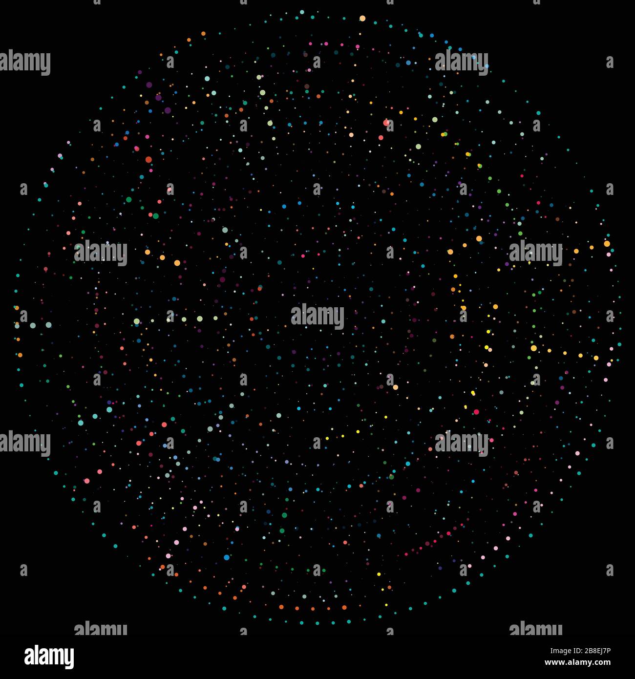 Random dots, circles abstract. Speckles, dotted radial, radiating ...