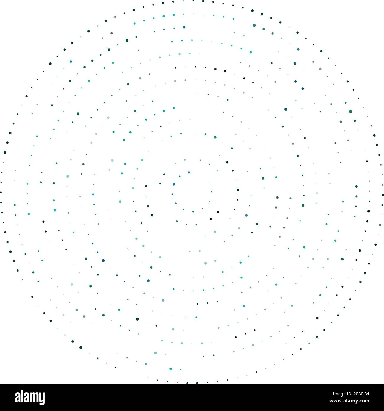 Random dots, circles abstract. Speckles, dotted radial, radiating ...
