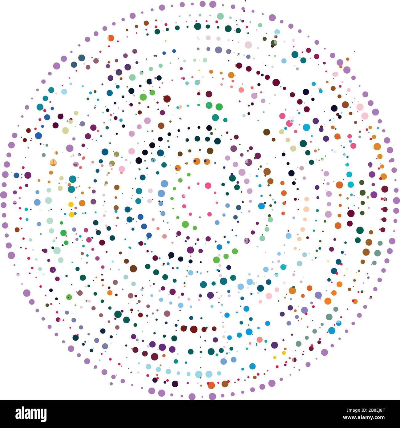 Random dots, circles abstract. Speckles, dotted radial, radiating ...