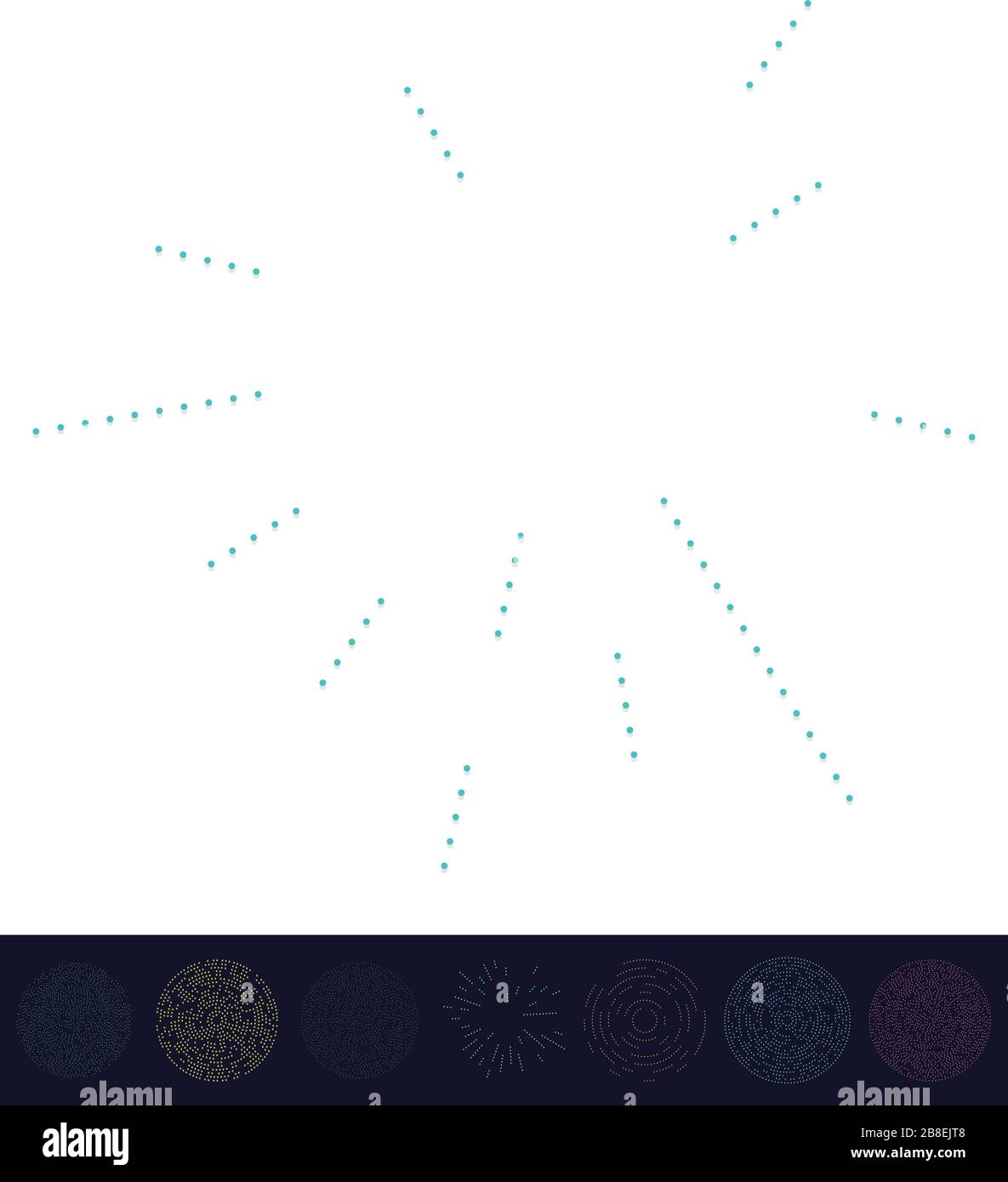 Random dots, circles abstract. Speckles, dotted radial, radiating ...