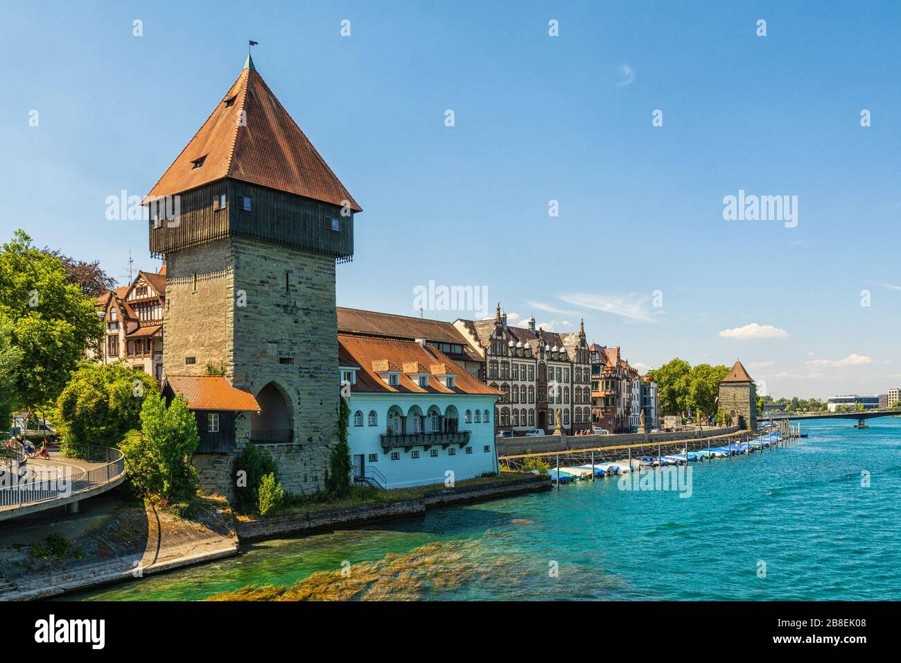 The Rhine Gate Tower in Constance on Lake Constance Stock Photo