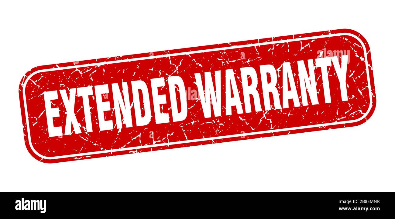 Extended Warranty Stamp Extended Warranty Square Grungy Red Sign Stock