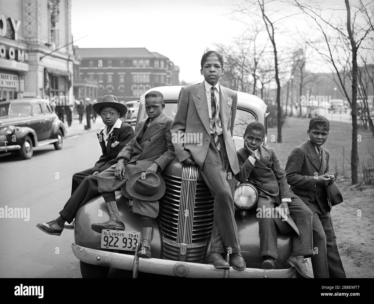 Group of African-American Boys on Easter Morning, Chicago, Illinois ...
