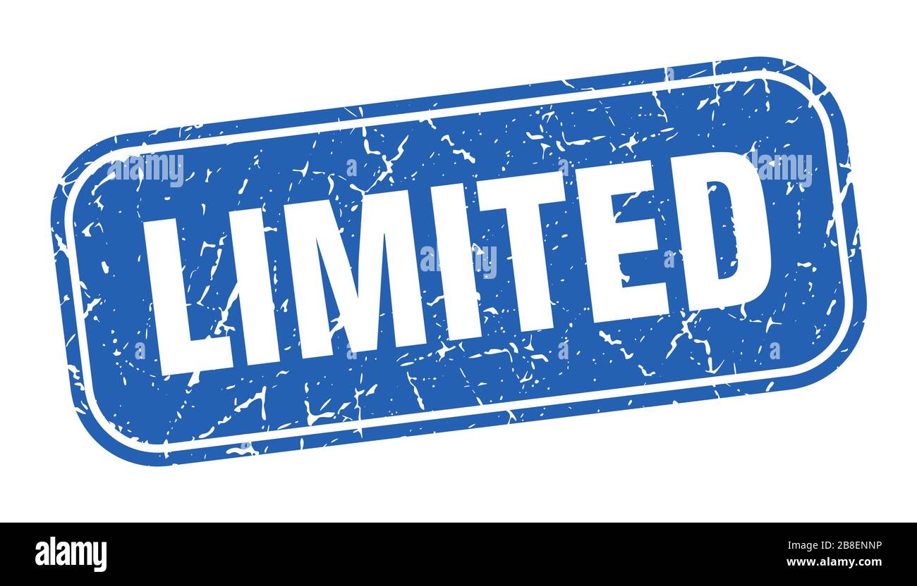 limited stamp limited square grungy blue sign Stock Vector Image Art