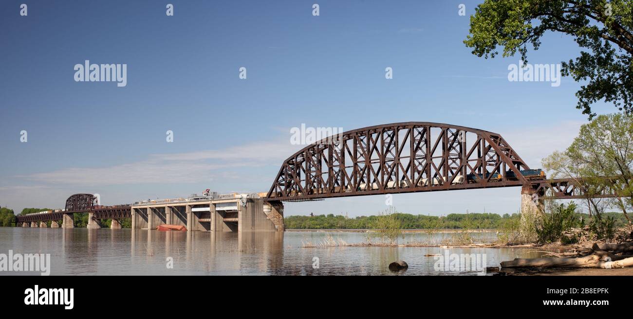 The Historic Fourteenth Street Bridge over the Ohio river, connecting