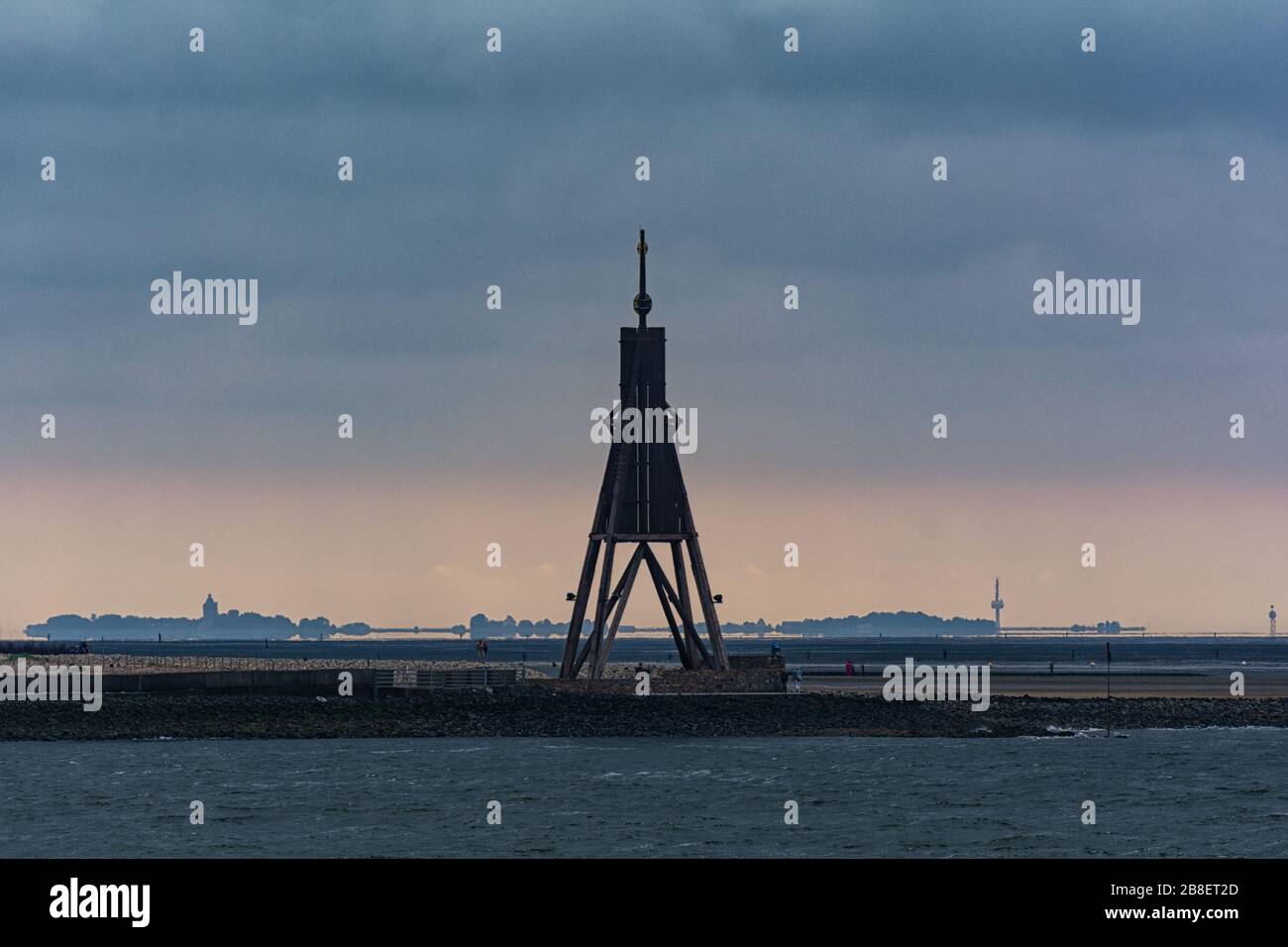 The Kugelbake, the symbol of Cuxhaven on the North Sea Stock Photo