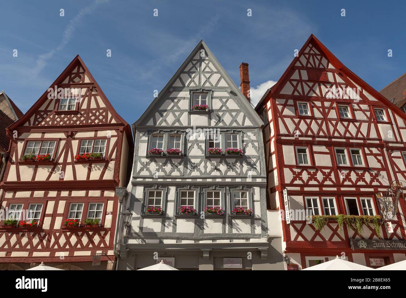 Half timbered houses in Ochsenfurt, Germany Stock Photo