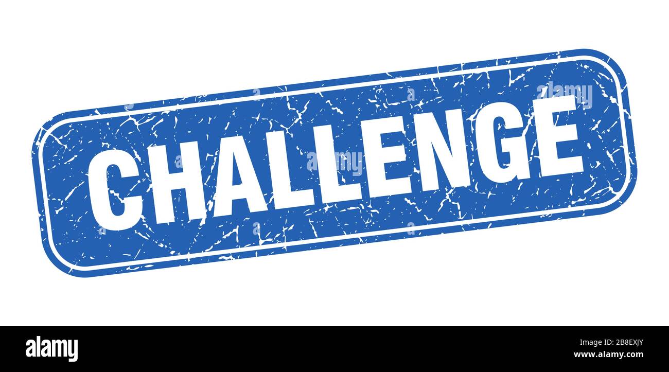 challenge stamp. challenge square grungy blue sign. Stock Vector