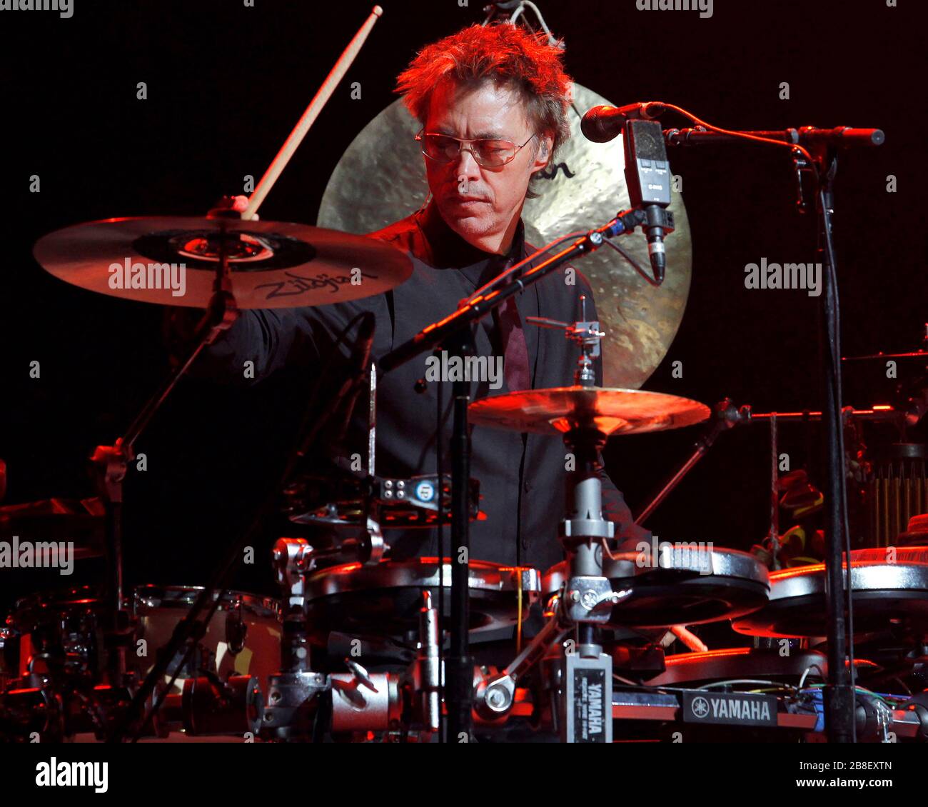 Percussionist John Mahon performs with Elton John at the BankAtlantic