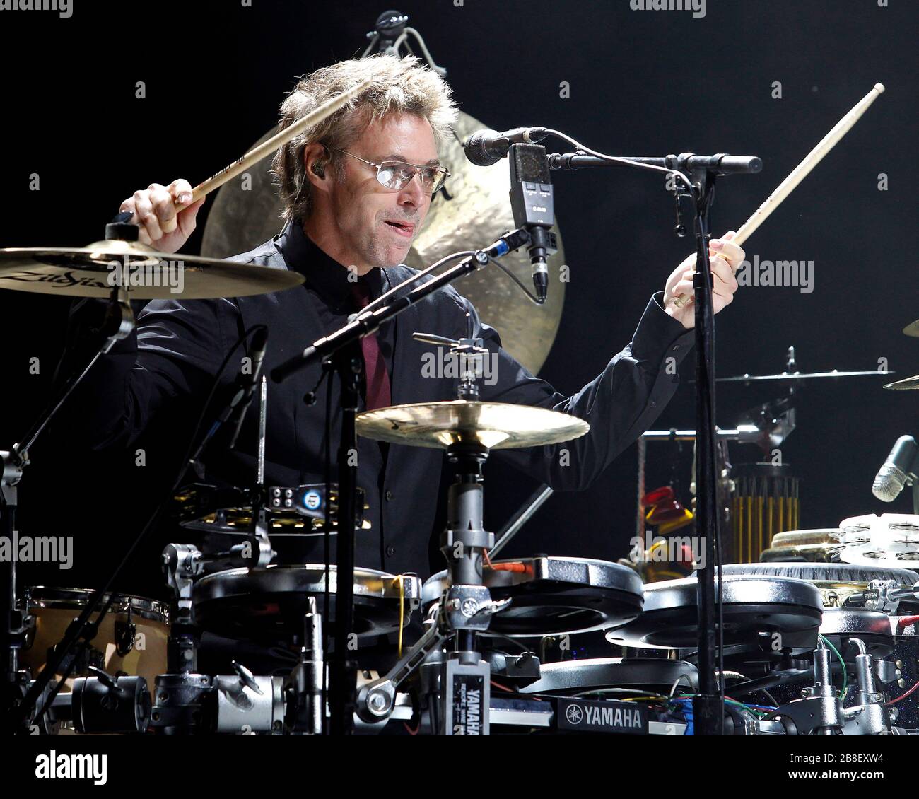 Percussionist John Mahon performs with Elton John at the BankAtlantic