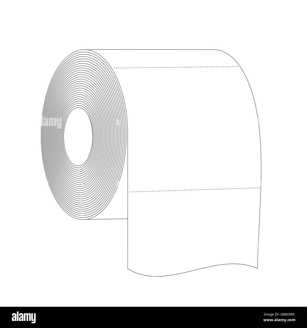 Roll of toilet paper black and white vector illustration for your design. Panic shopping, increased demand during novel coronavirus Covid-19 2019-nCoV Stock Vector
