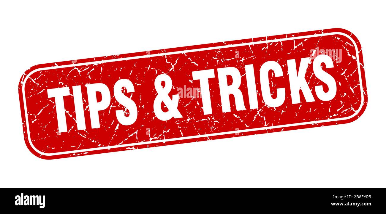 tips & tricks stamp. tips & tricks square grungy red sign. Stock Vector